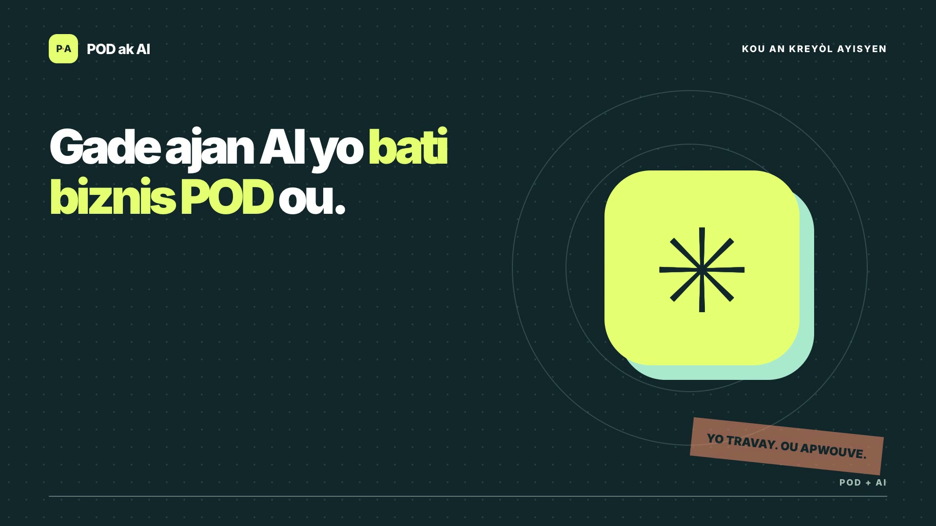 Apèsi videyo: ajan AI yo ap bati biznis POD ou